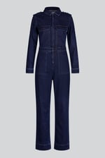 Women's Front Zipped Denim Jumpsuit
