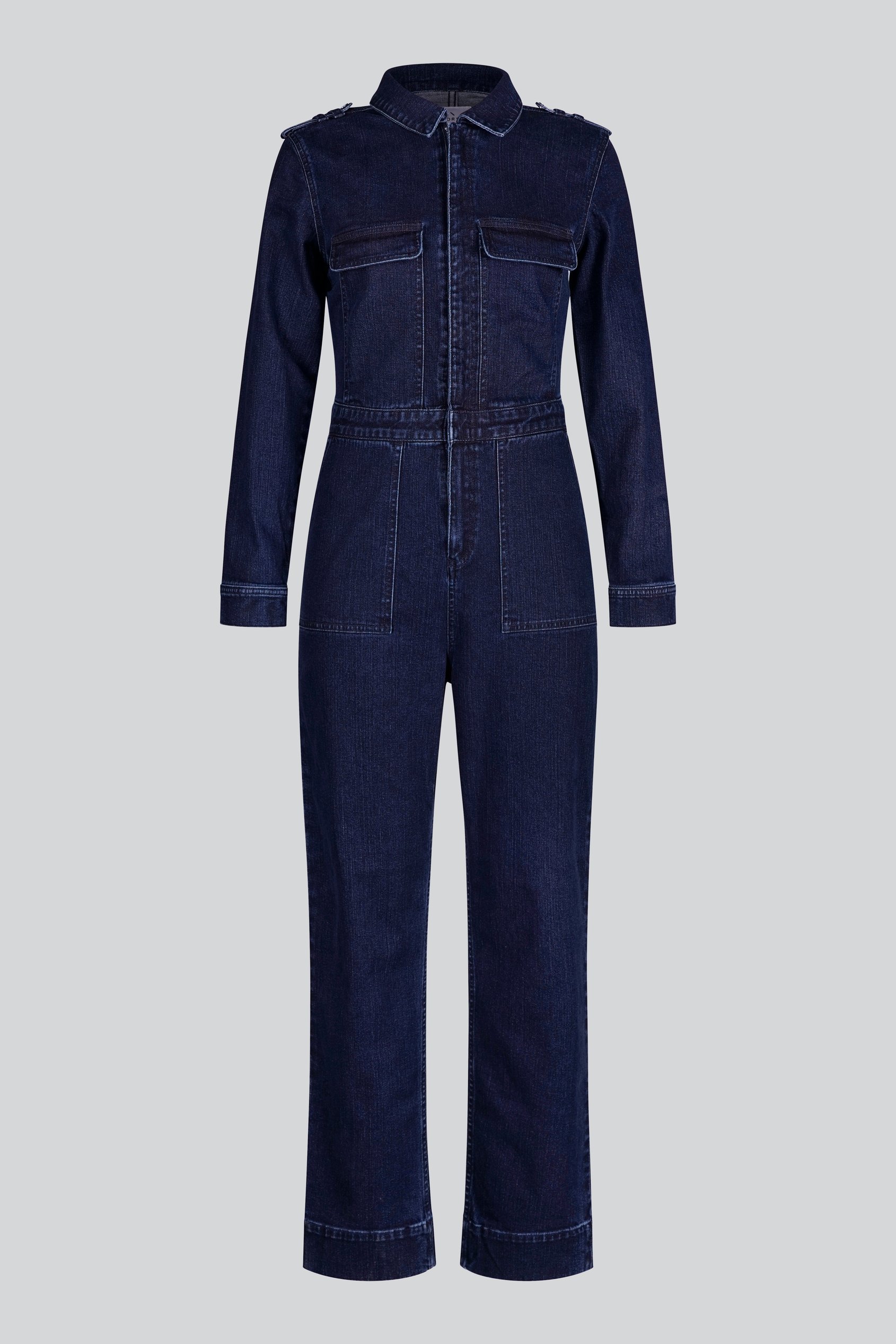 Women's Front Zipped Denim Jumpsuit
