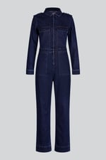 Women's Front Zipped Denim Jumpsuit
