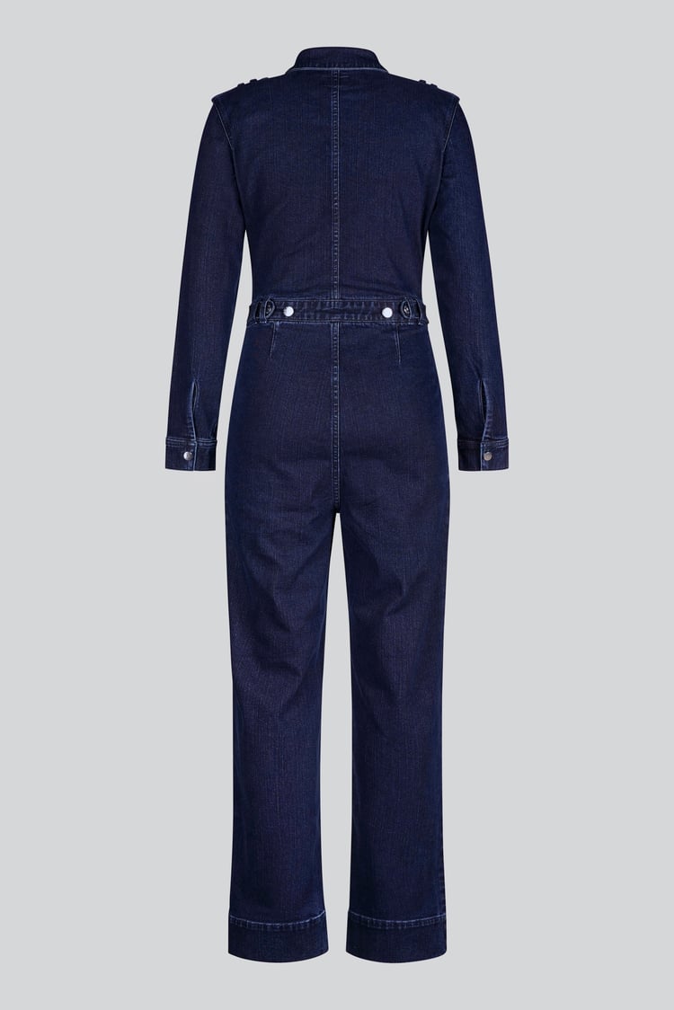 Women's Front Zipped Denim Jumpsuit