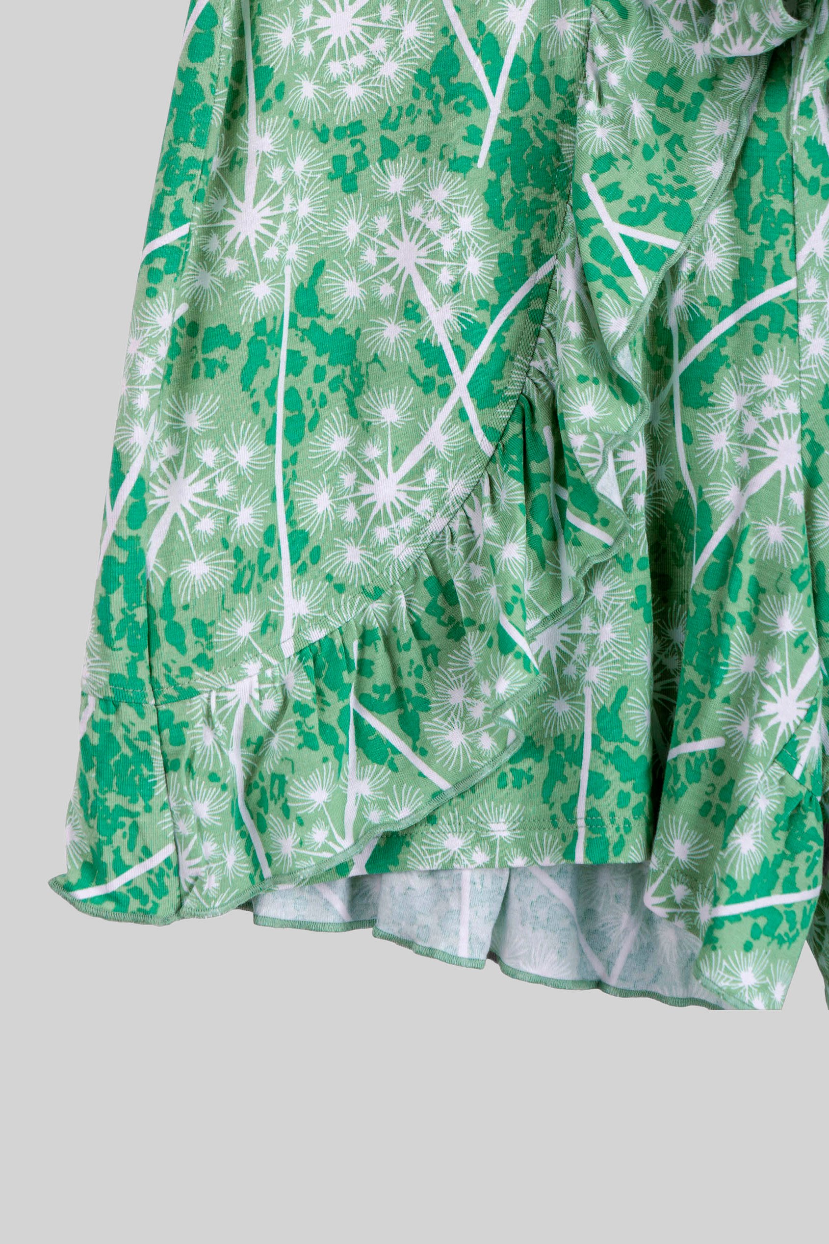 Womens Ruffle Tie-Front Dandelion Printed Shorts