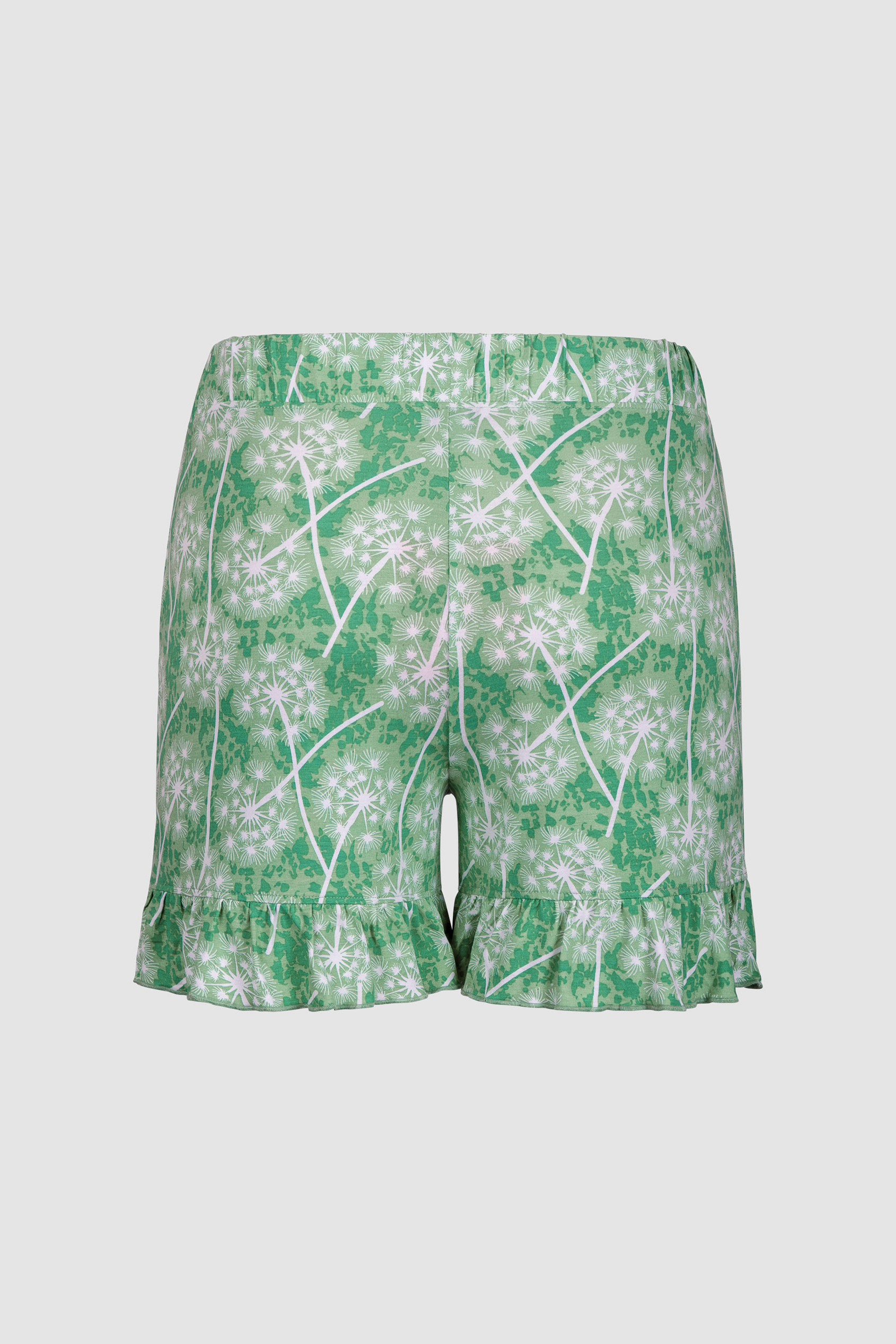Womens Ruffle Tie-Front Dandelion Printed Shorts
