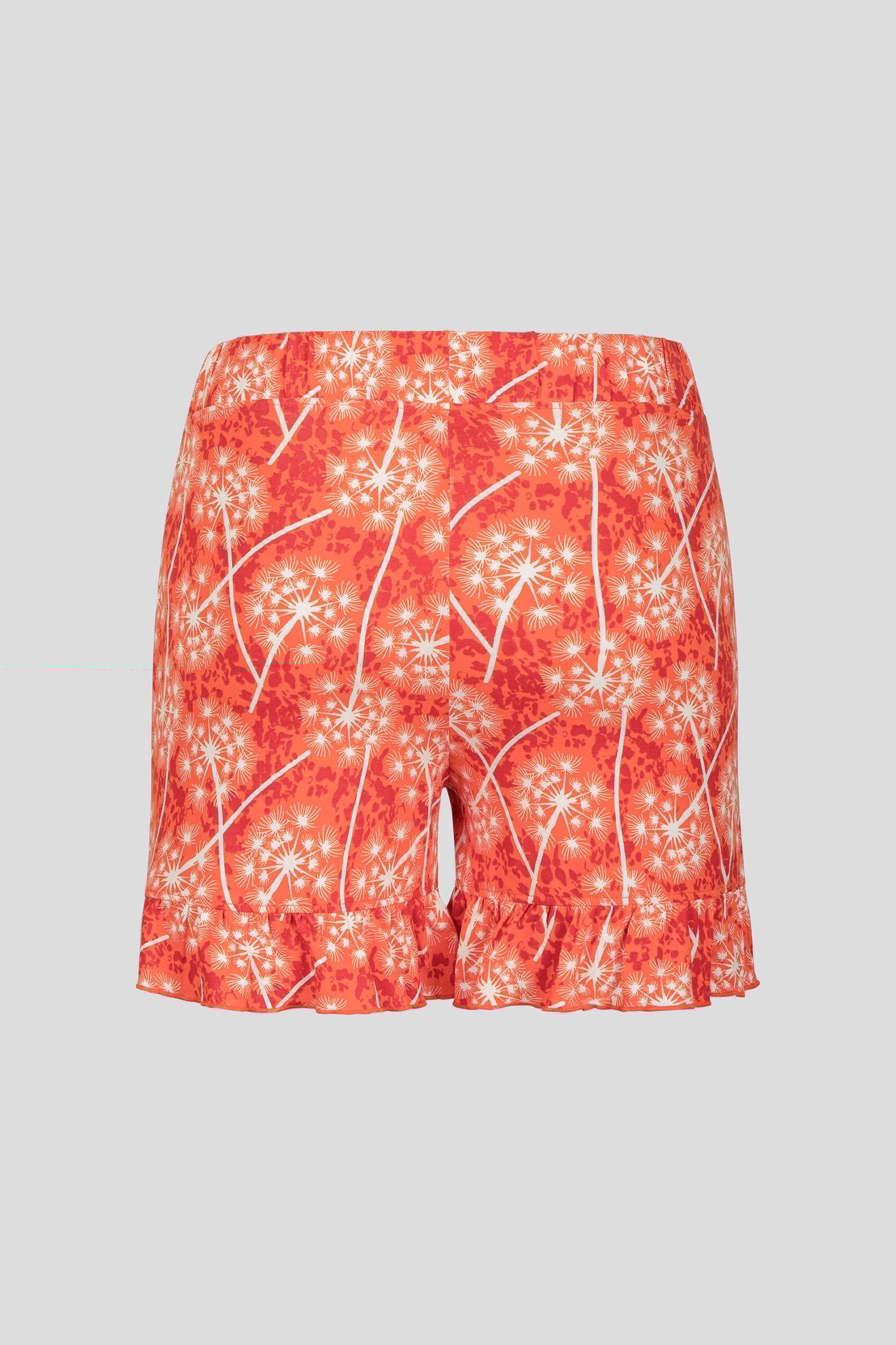 Womens Ruffle Tie-Front Dandelion Printed Shorts