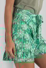 Womens Ruffle Tie-Front Dandelion Printed Shorts