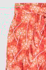 Womens Ruffle Tie-Front Dandelion Printed Shorts