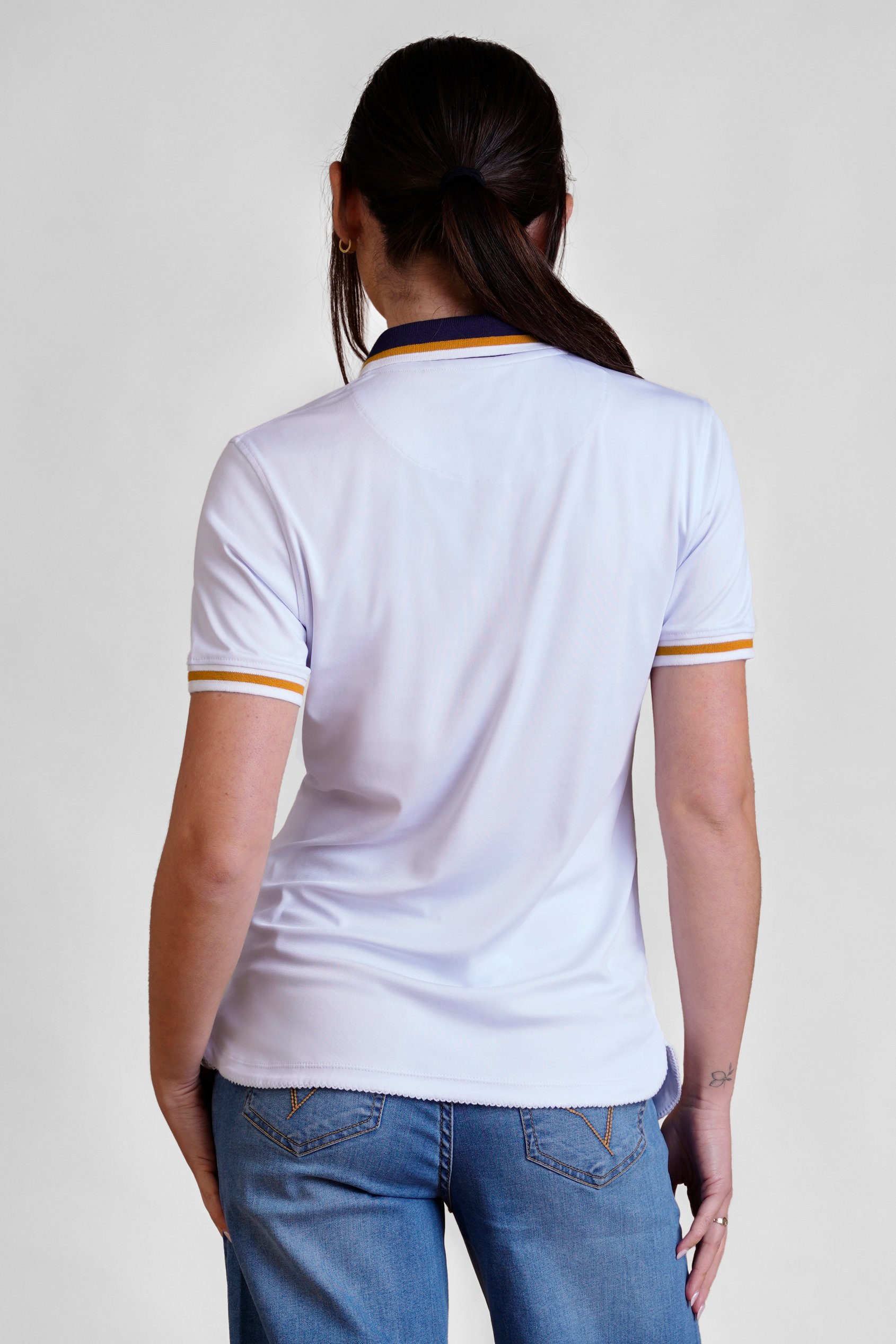 Women's Contrast Collar Jersey Polo Shirt