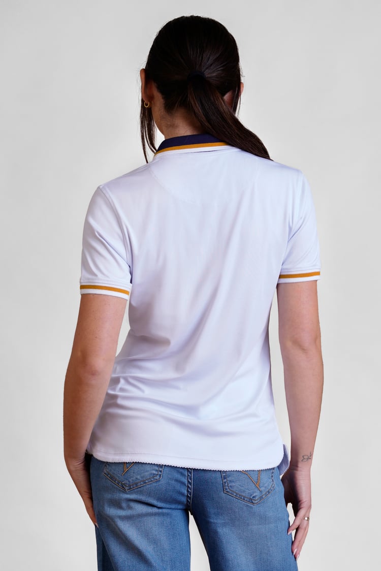 Women's Contrast Collar Jersey Polo Shirt