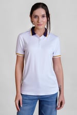 Women's Contrast Collar Jersey Polo Shirt