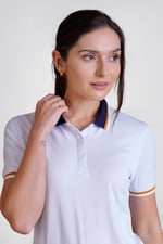 Women's Contrast Collar Jersey Polo Shirt