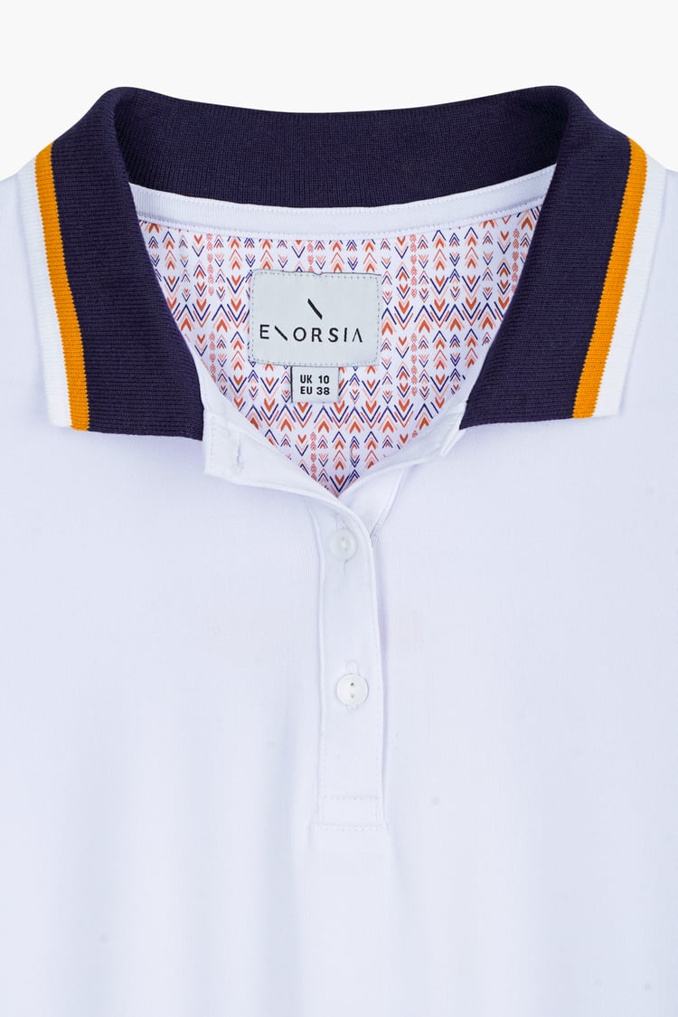 Women's Contrast Collar Jersey Polo Shirt