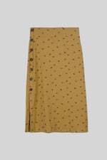 Side Button Split Ribbed Skirt