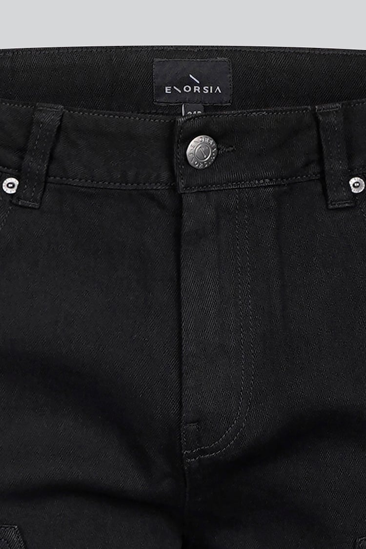 Mens Straight Leg Black Denim