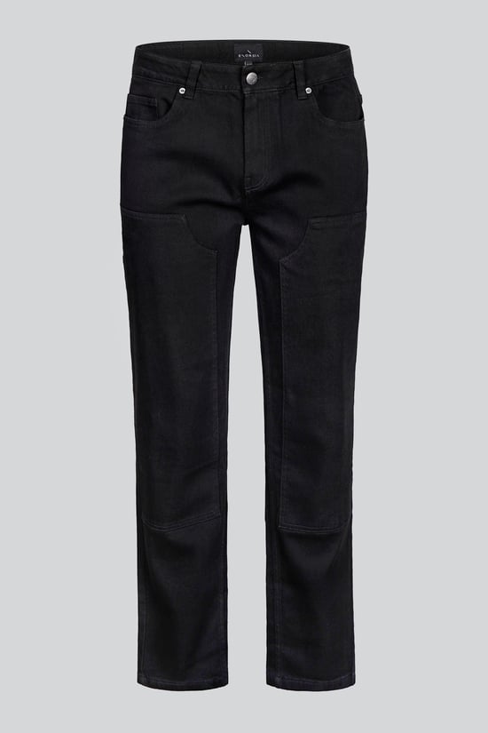 Mens Straight Leg Black Denim