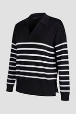 Women's Open Collar Knitted Jumper
