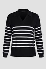 Women's Open Collar Knitted Jumper
