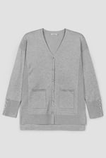 Women's Knitted V-Neck Longline Cardigan
