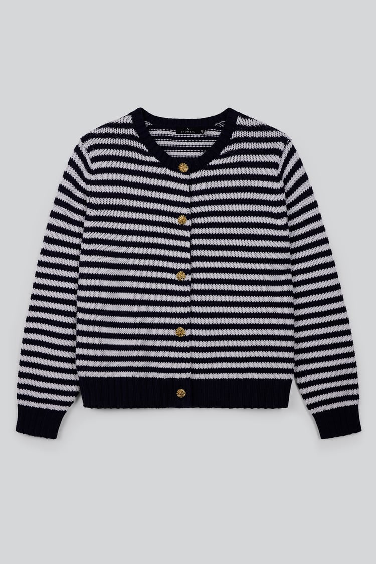 Classic Striped Kinitted Cardigan