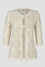 Crochet Front Tie Knit Cardigan