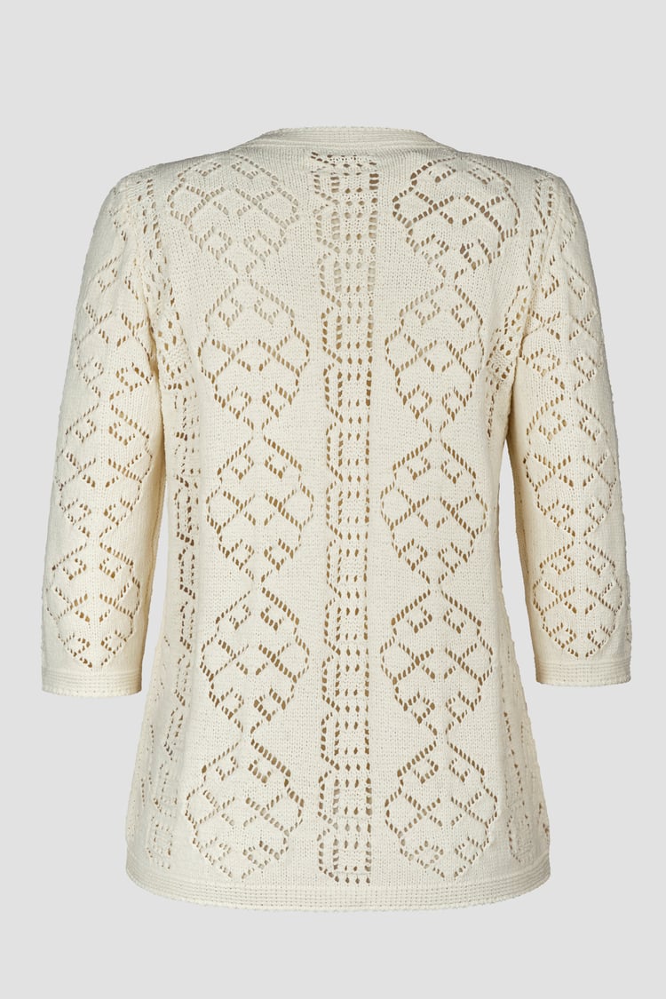 Crochet Front Tie Knit Cardigan