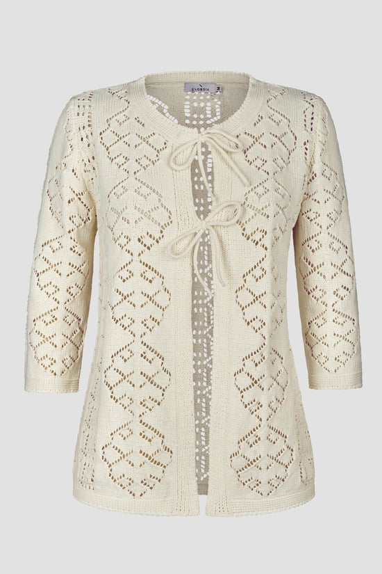 Women's Crochet Front Tie Knit Cardigan