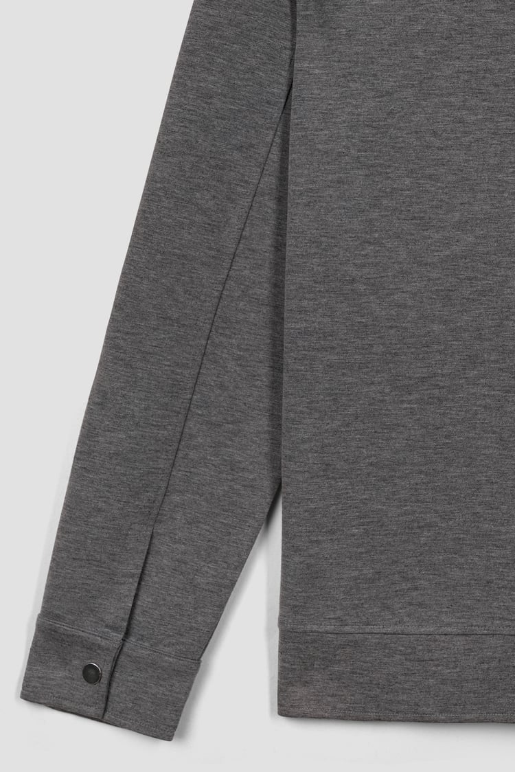 Grey Melange Zip-Through Shaket