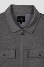 Grey Melange Zip-Through Shaket