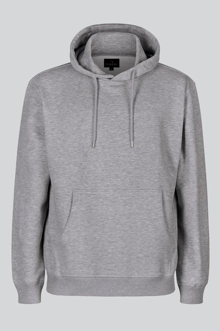 Men's Grey Regular Fit Heavyweight Jersey Hoodies