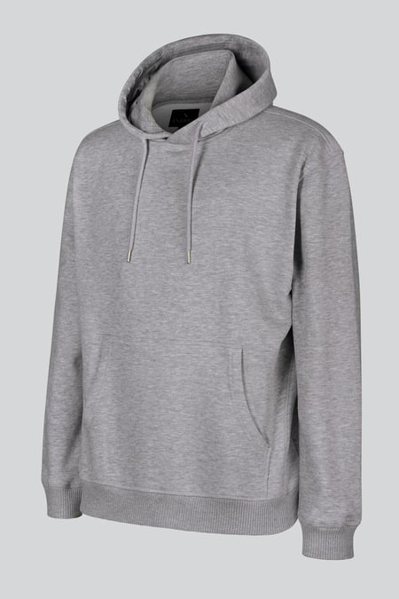 Men's Grey Regular Fit Heavyweight Jersey Hoodies