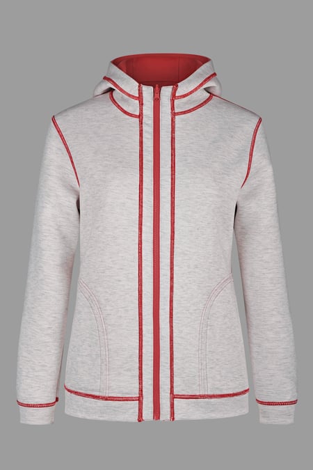 Women's Red Reversible Full Zip Hoodie