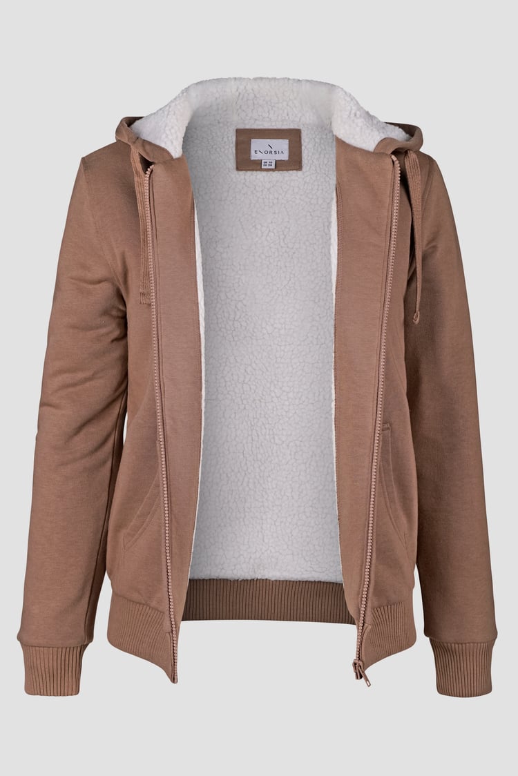 Women's Borg Lined Zip Through Hoodie