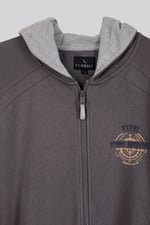 Mens Wave Full Zip  Contrast Hoodie