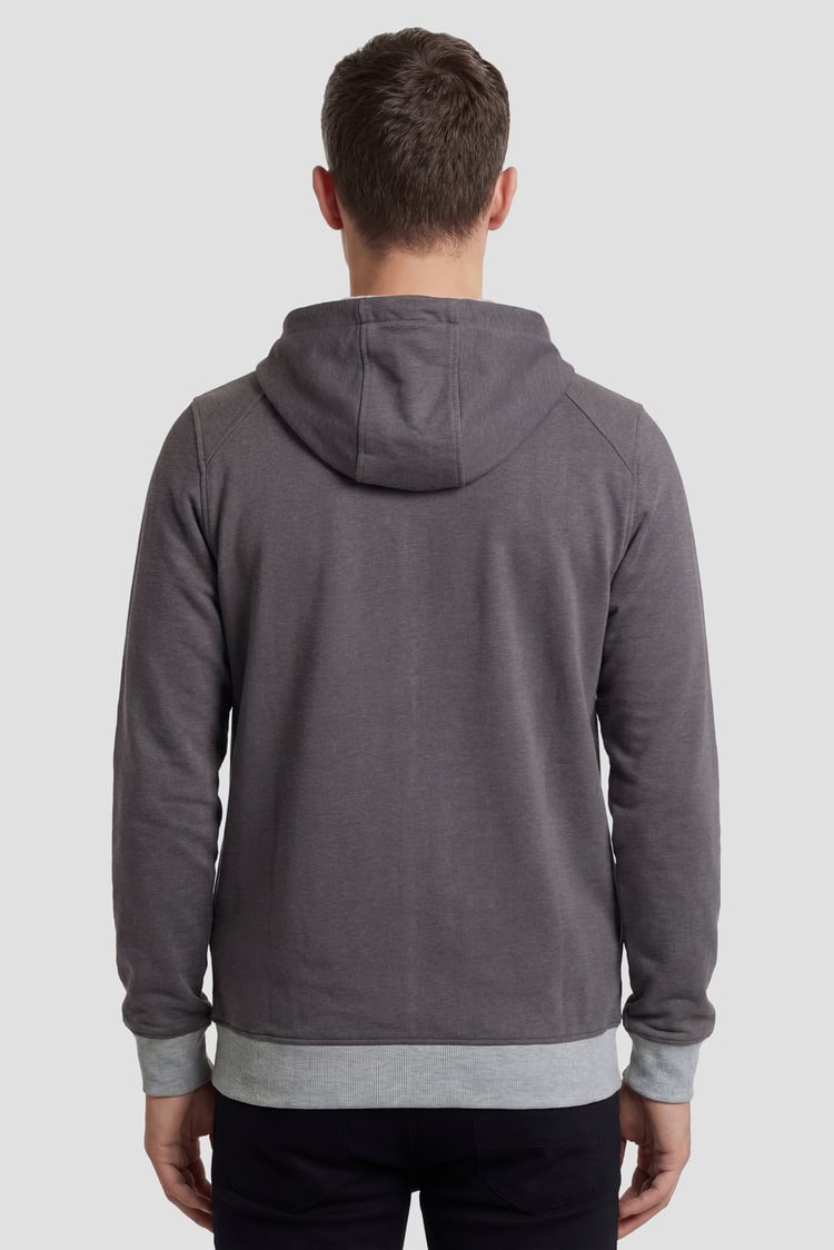 Mens Wave Full Zip  Contrast Hoodie