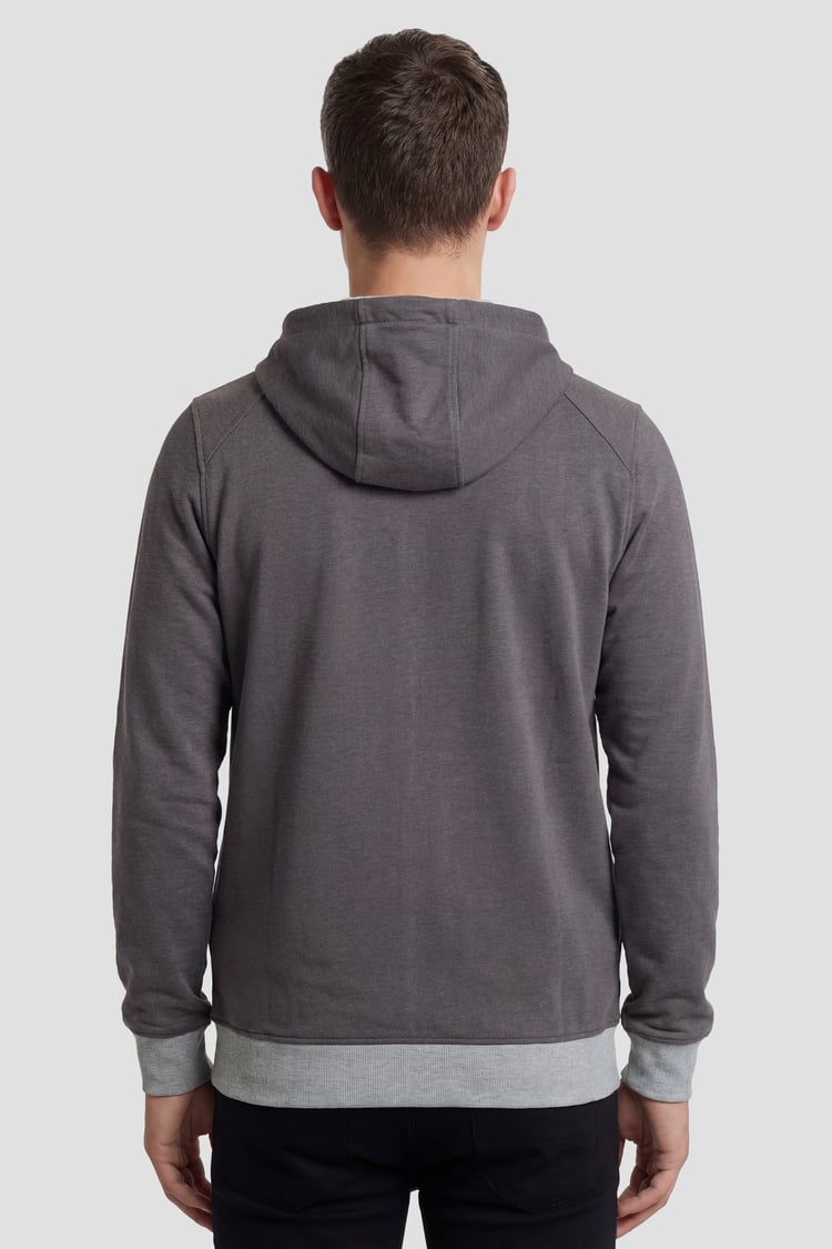Mens Wave Full Zip  Contrast Hoodie