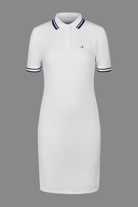 Womens White Longline Polo