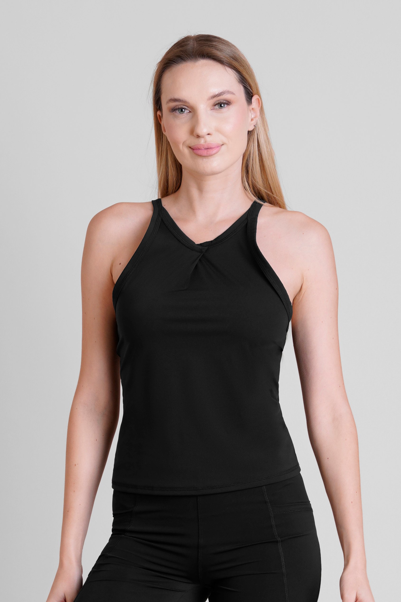 Pleated Front Racer Active Top