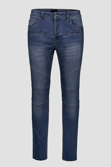 Men’s Blue Skinny Fit Biker Jeans