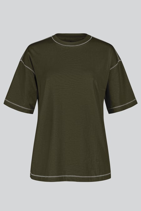 Women's Green Crew Neck Short Sleeve T-Shirt