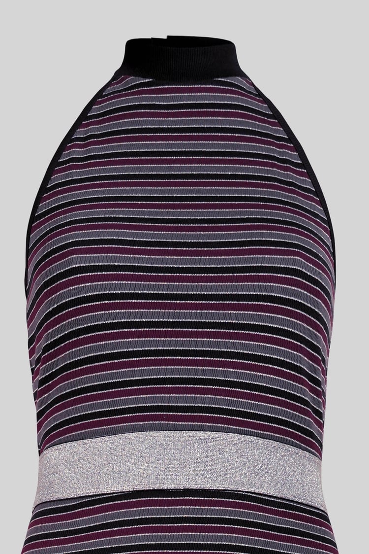 Halter Neck Open Back Rib Long Dress