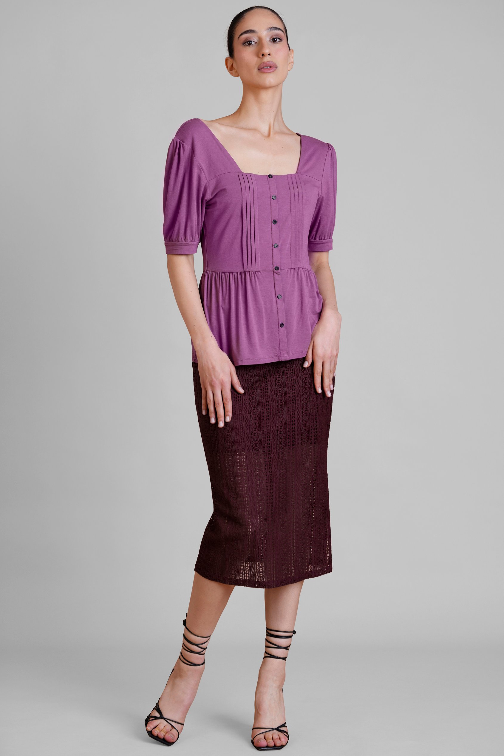 Women's Lace Details Midi Skirt