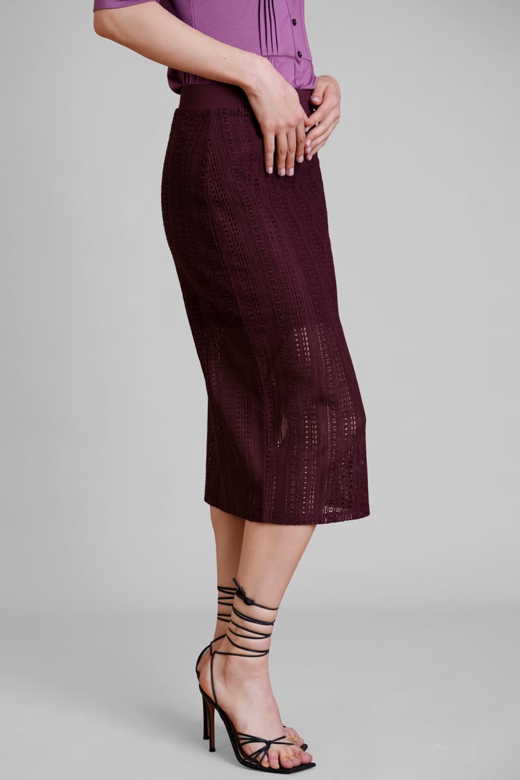 Women's Lace Details Midi Skirt