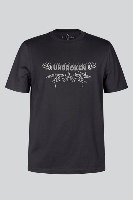 Men's Black Regular Fit Unbroken Print T-Shirts