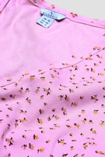 Button Front Printed Ribbed Midi dress