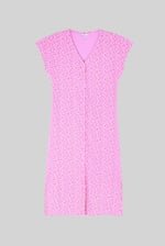 Button Front Printed Ribbed Midi dress