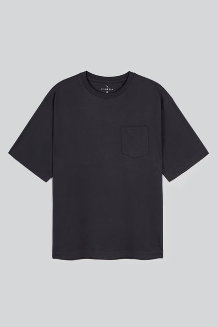 Men's Black Relaxed Fit Essential Crew Neck Cotton T-Shirt