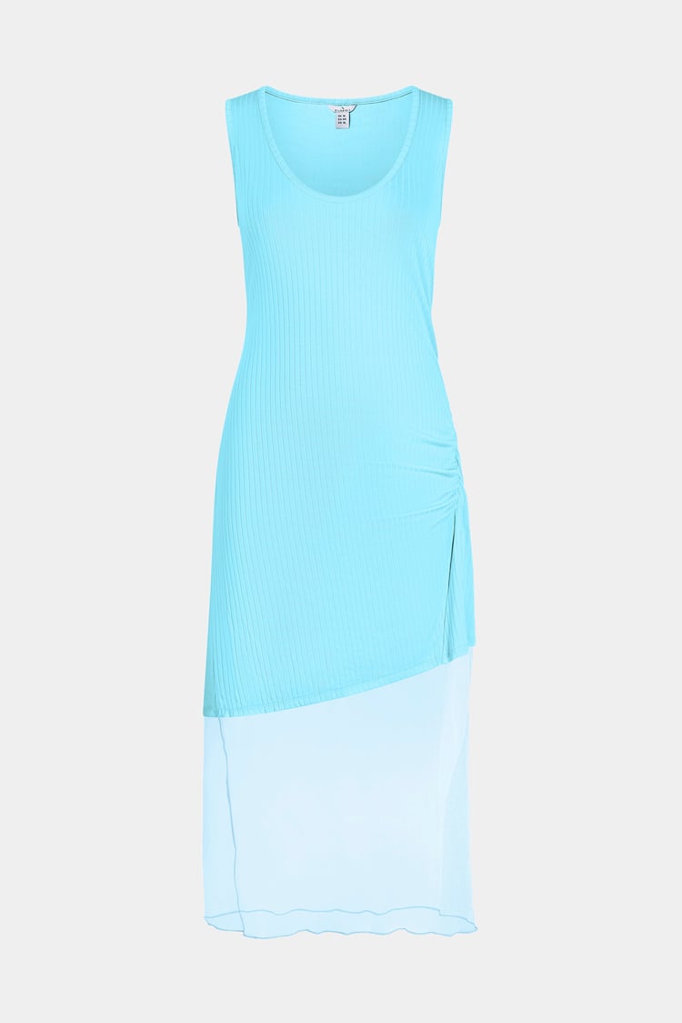 Chic Slim-Fit Dress with Mesh Detail