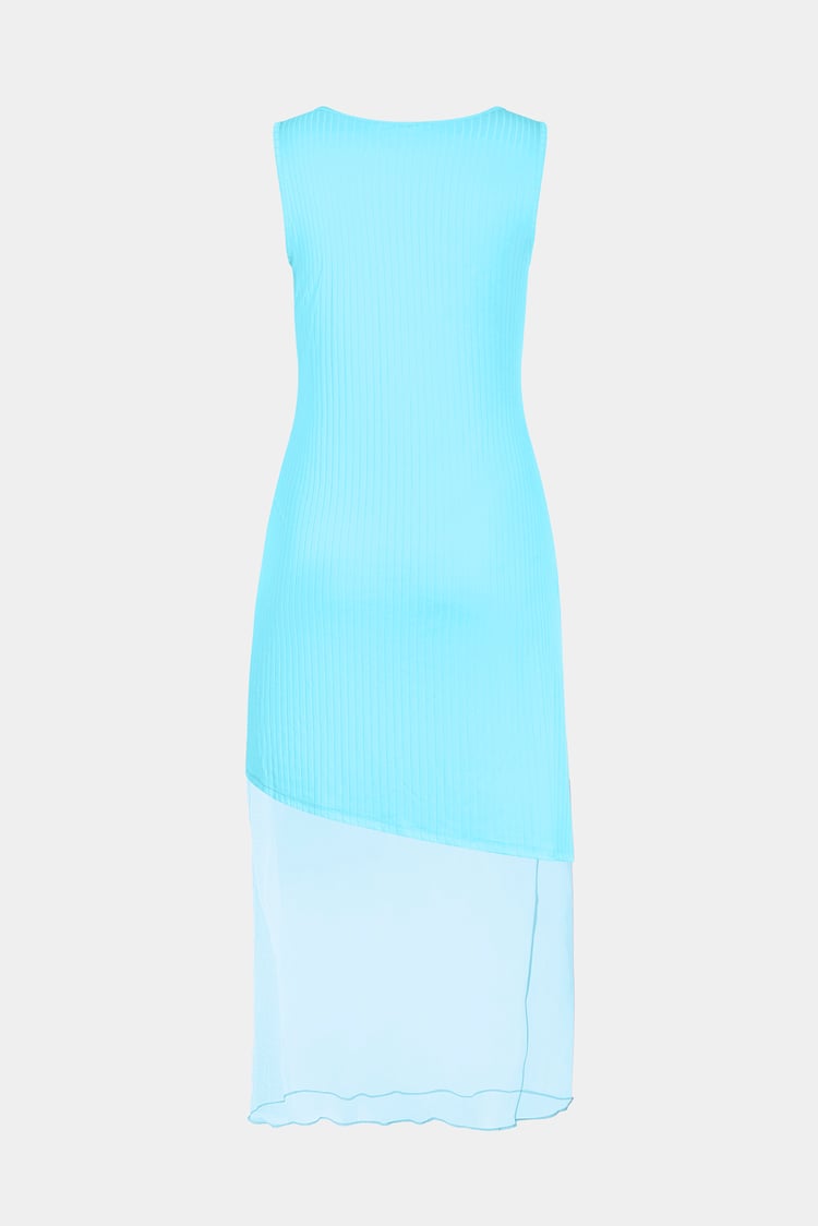 Chic Slim-Fit Dress with Mesh Detail