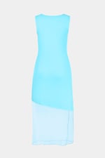 Chic Slim-Fit Dress with Mesh Detail