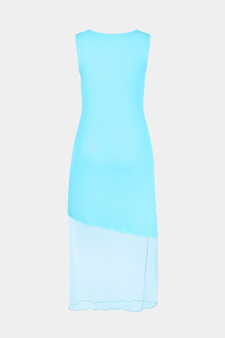 Chic Slim-Fit Dress with Mesh Detail
