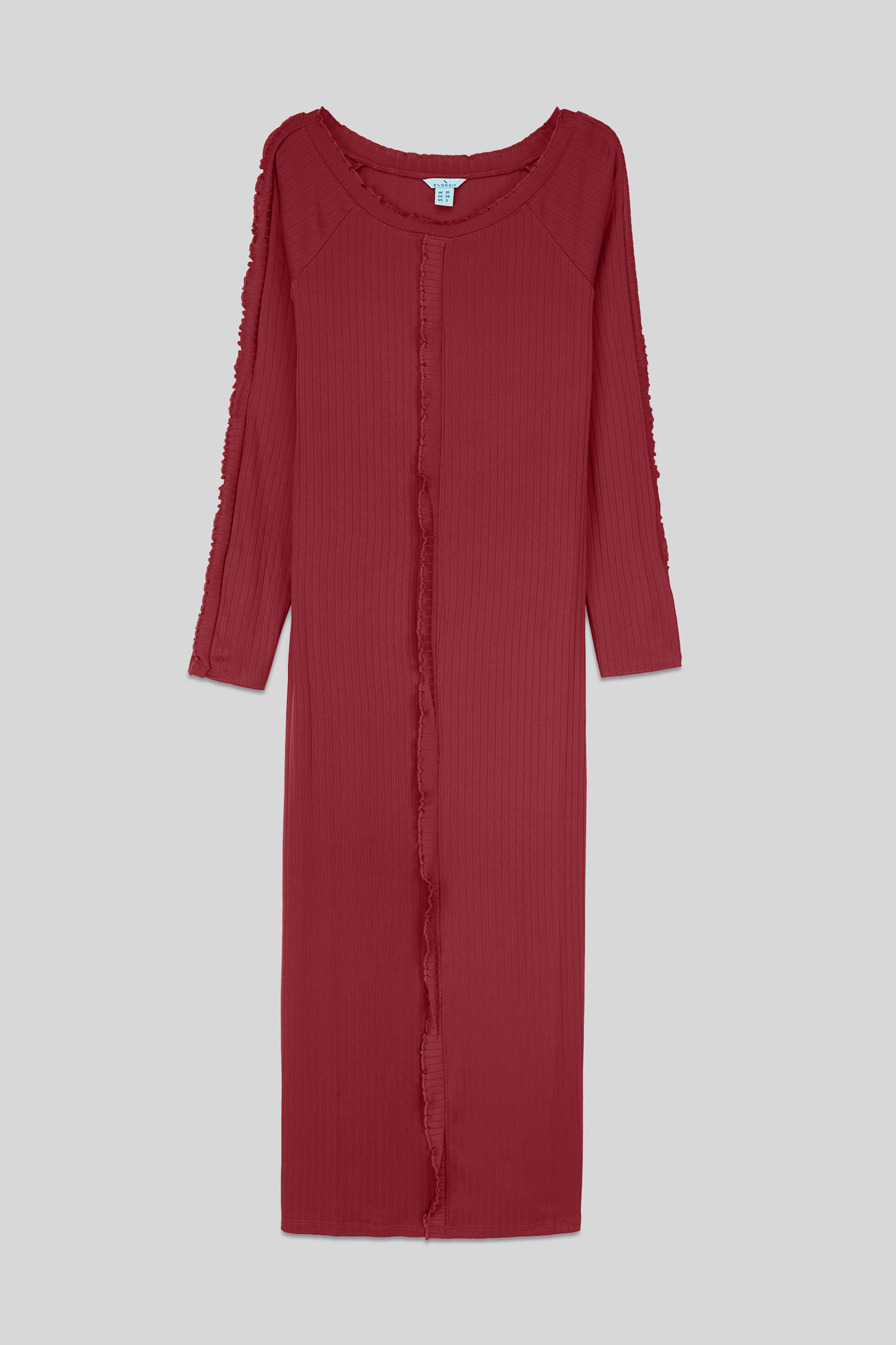 Ruffle Seam Midaxi Rib Dress