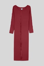 Ruffle Seam Midaxi Rib Dress